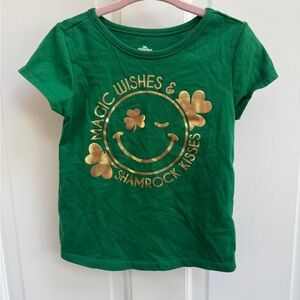Way to Celebrate! St Patrick’s Girls Green Wishes Shamrock Kisses Short Sleeve
